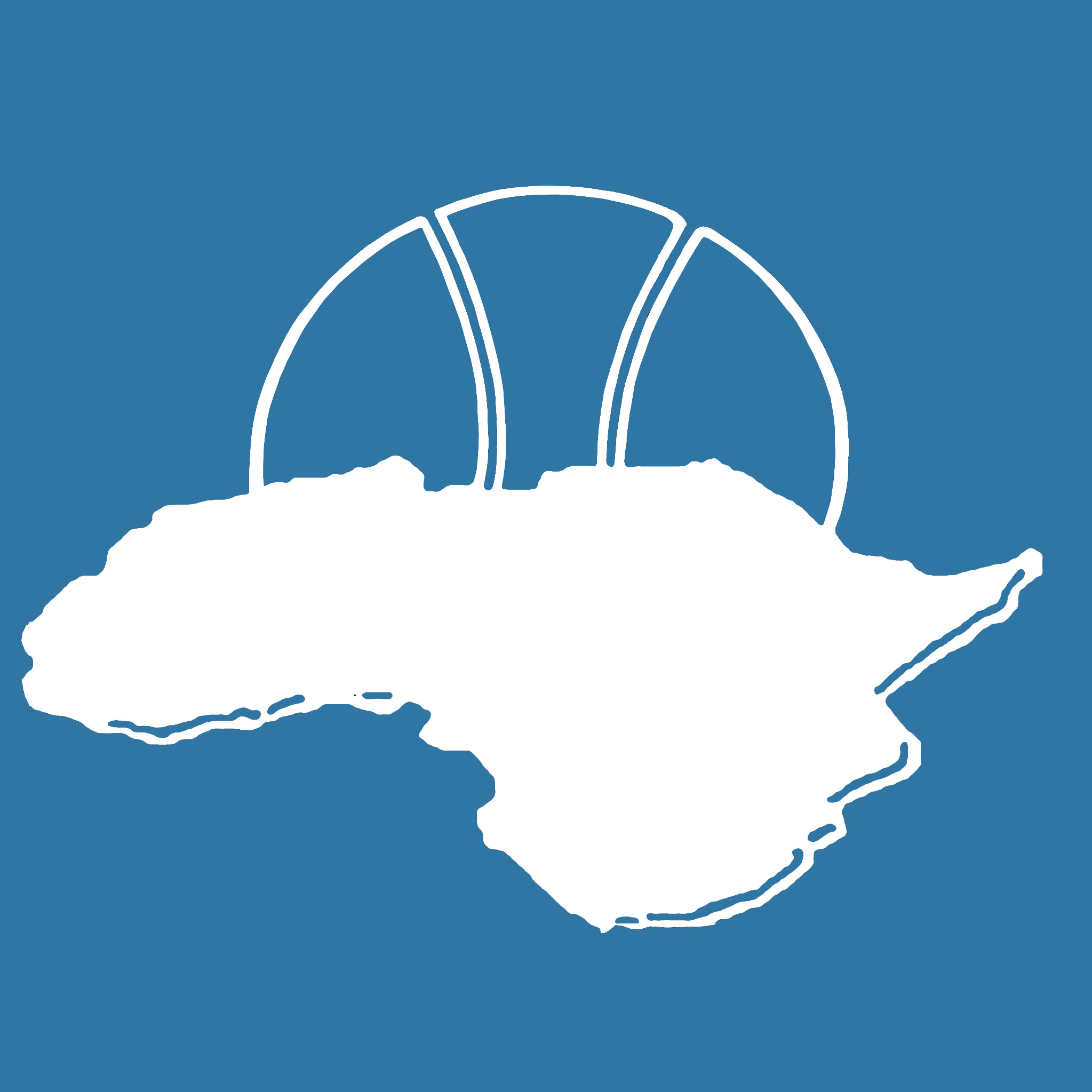Logo Tennis for Africa con sagoma dell'Africa e pallina da tennis
