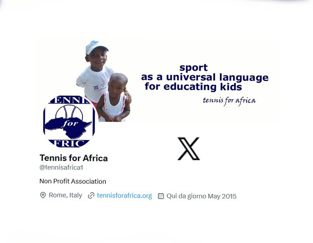 Screenshot of the Tennis for Africa X profile