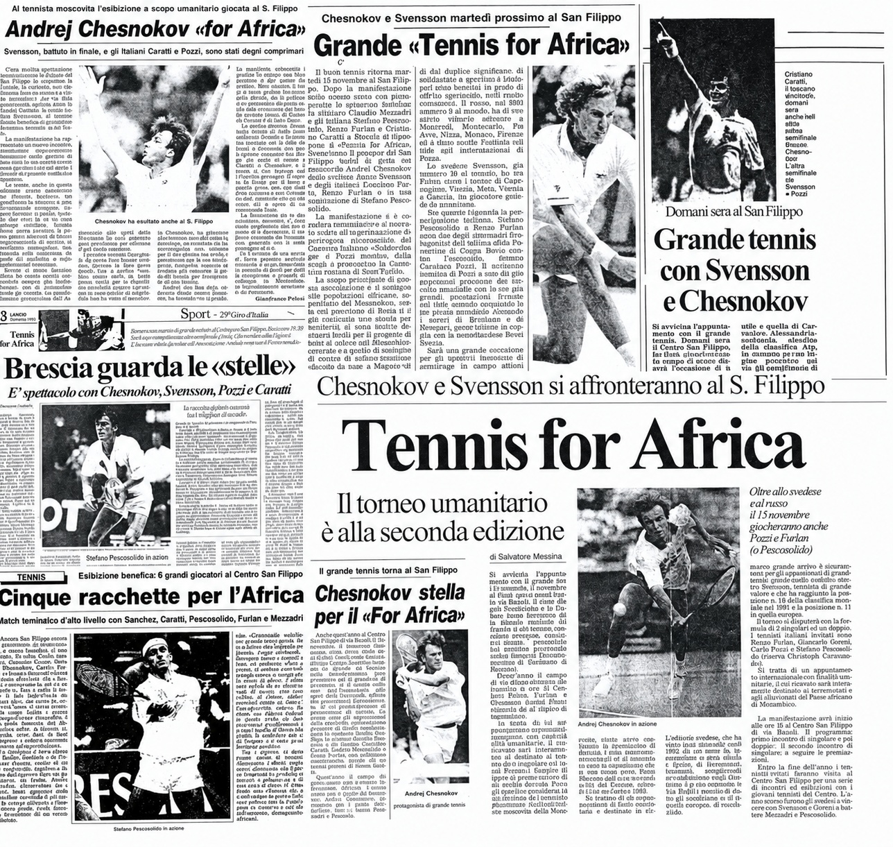 Esibizioni organizzate da Tennis for Africa